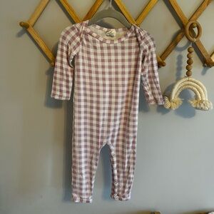 Cozy Purple Checkered Kids Footie